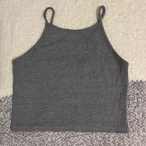 Brandy Melville Gray Knit Halter Crop Top